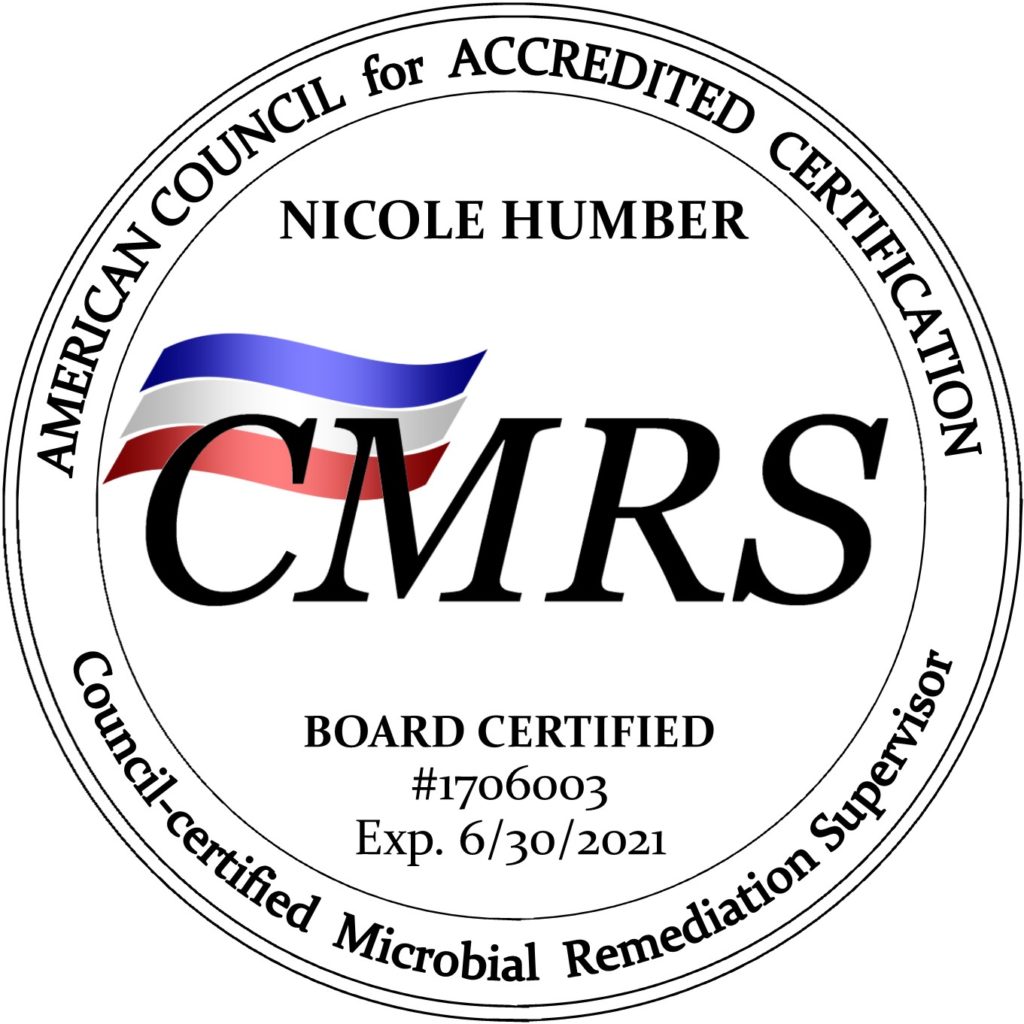 The logo for the American Council of Certified Microbiological Specialists, experts in mold remediation.